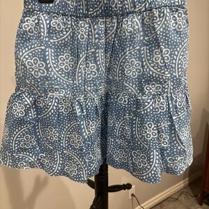 Madewell Blue and White Floral Mini Skirt